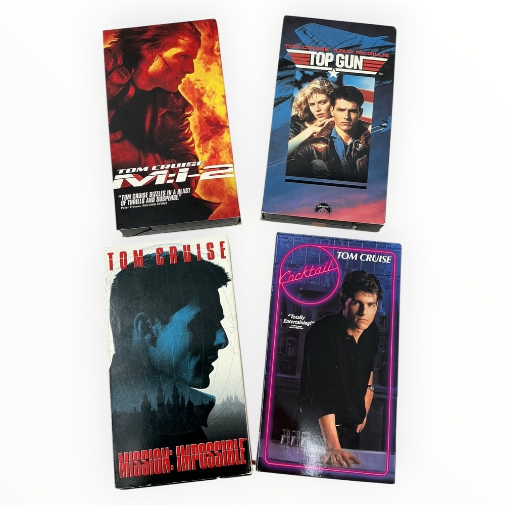 Four‎ Action Dramas Tom Cruise Mission Impossible Paramount Top Gun VHS 1986